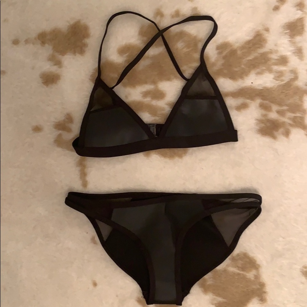 NWOT XS Black Hoaka Neoprene Mesh Bikini